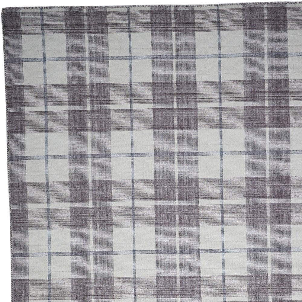 4' X 6' Gray Taupe And Ivory Abstract Hand Woven Stain Resistant Area Rug