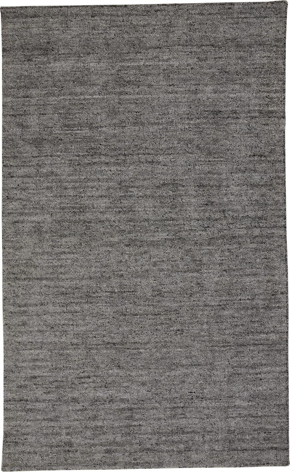 5' X 8' Gray and Black Hand Woven Area Rug