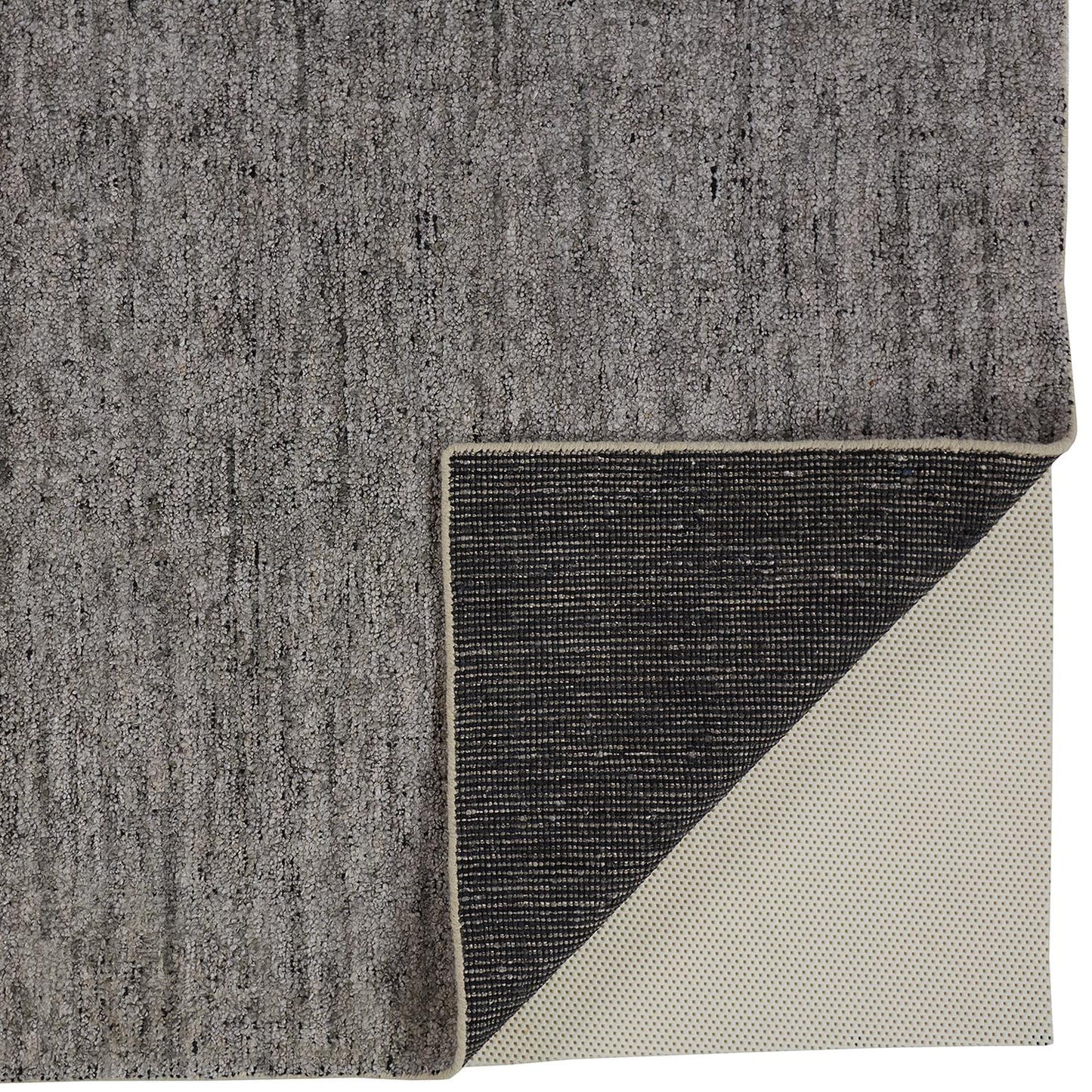 5' X 8' Gray and Black Hand Woven Area Rug