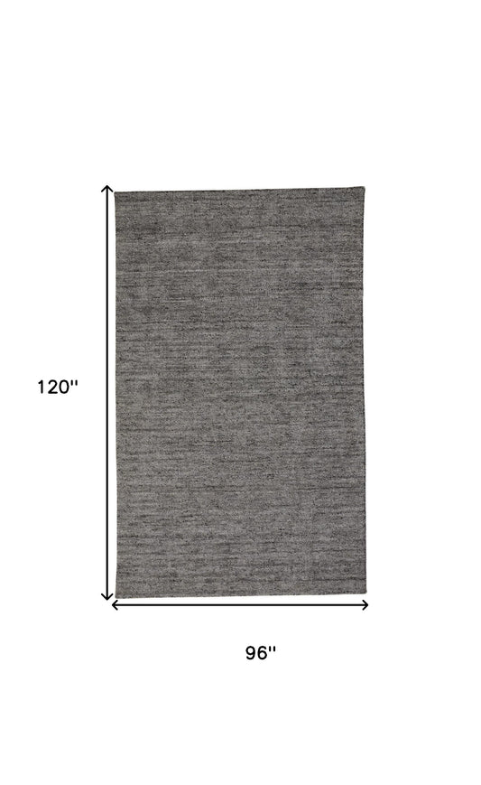 5' X 8' Gray and Black Hand Woven Area Rug