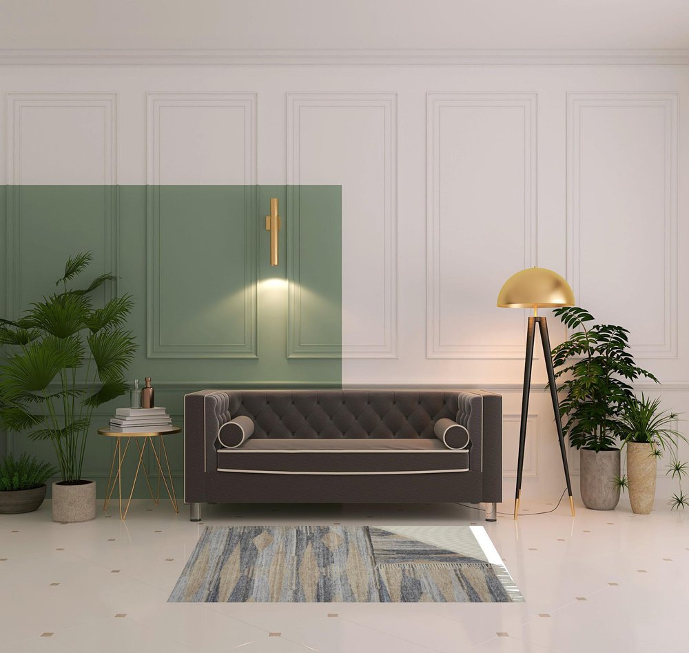 5' X 8' Gray Black And Brown Abstract Hand Woven Area Rug With Fringe