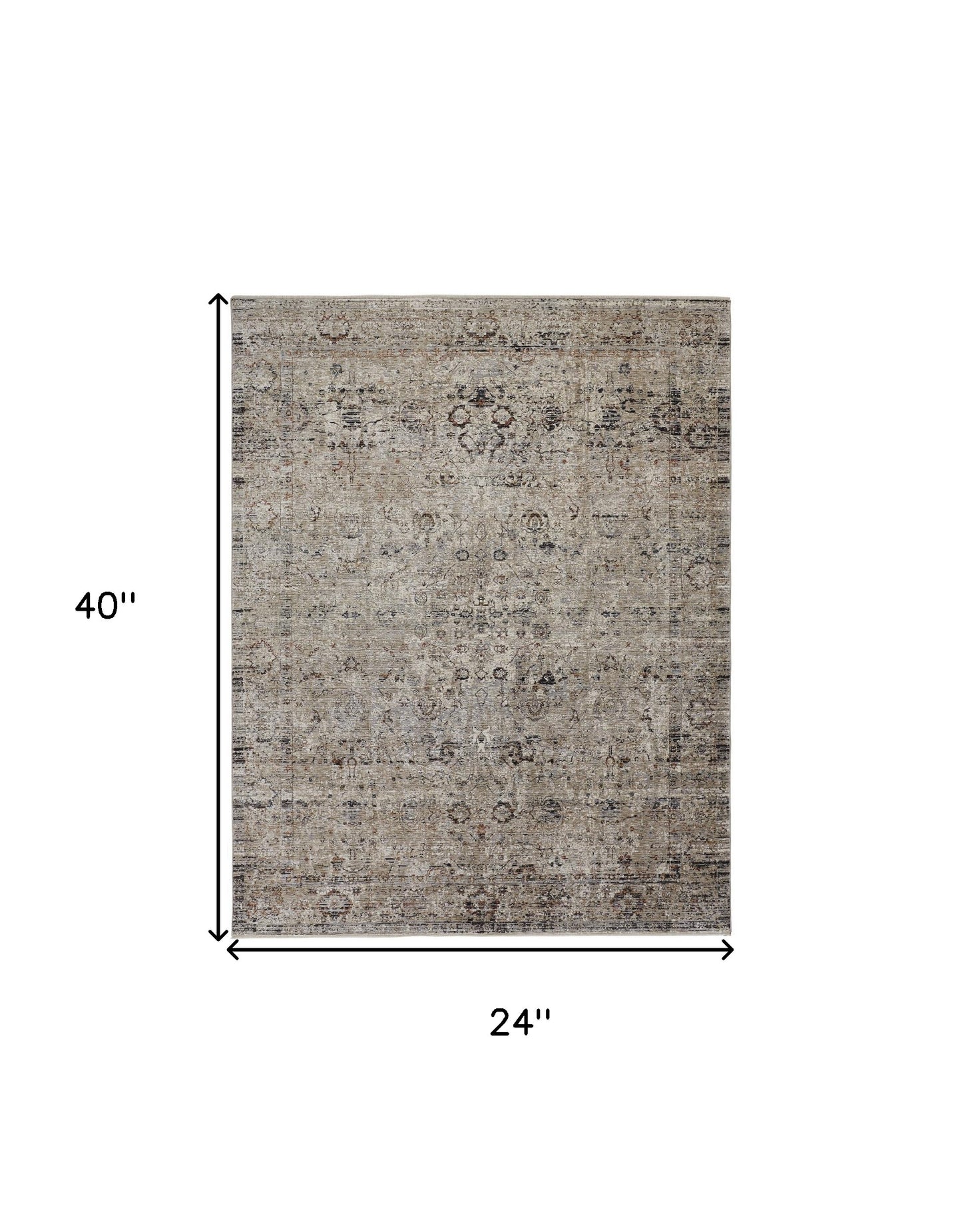 4' X 6' Taupe Ivory And Gray Abstract Distressed Area Rug With Fringe