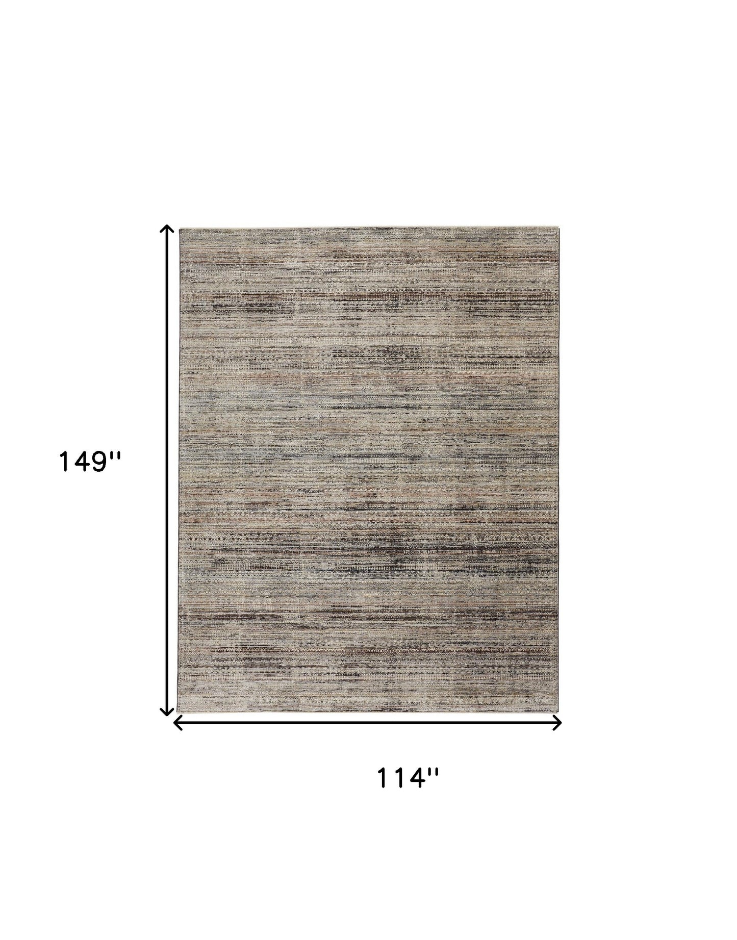 5' X 8' Ivory Gray And Black Abstract Distressed Area Rug With Fringe