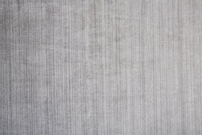 8' X 10' Gray Silver And Black Wool Hand Knotted Stain Resistant Area Rug