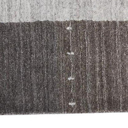 10' X 13' Gray Blue And Black Wool Hand Knotted Stain Resistant Area Rug