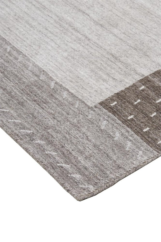 10' X 13' Gray Blue And Black Wool Hand Knotted Stain Resistant Area Rug