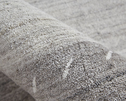 10' X 13' Gray Blue And Black Wool Hand Knotted Stain Resistant Area Rug