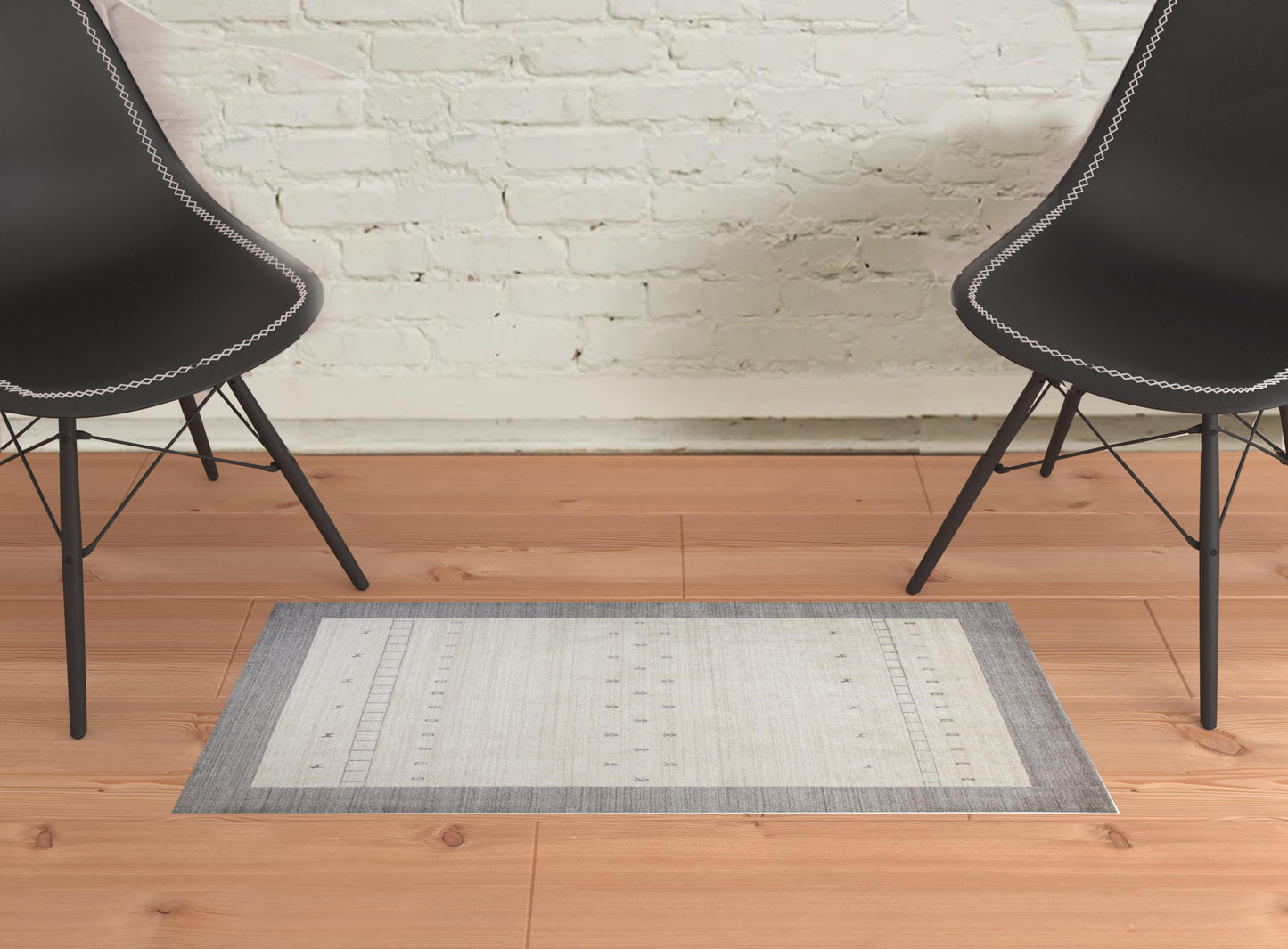 10' X 13' Ivory And Gray Wool Hand Knotted Stain Resistant Area Rug