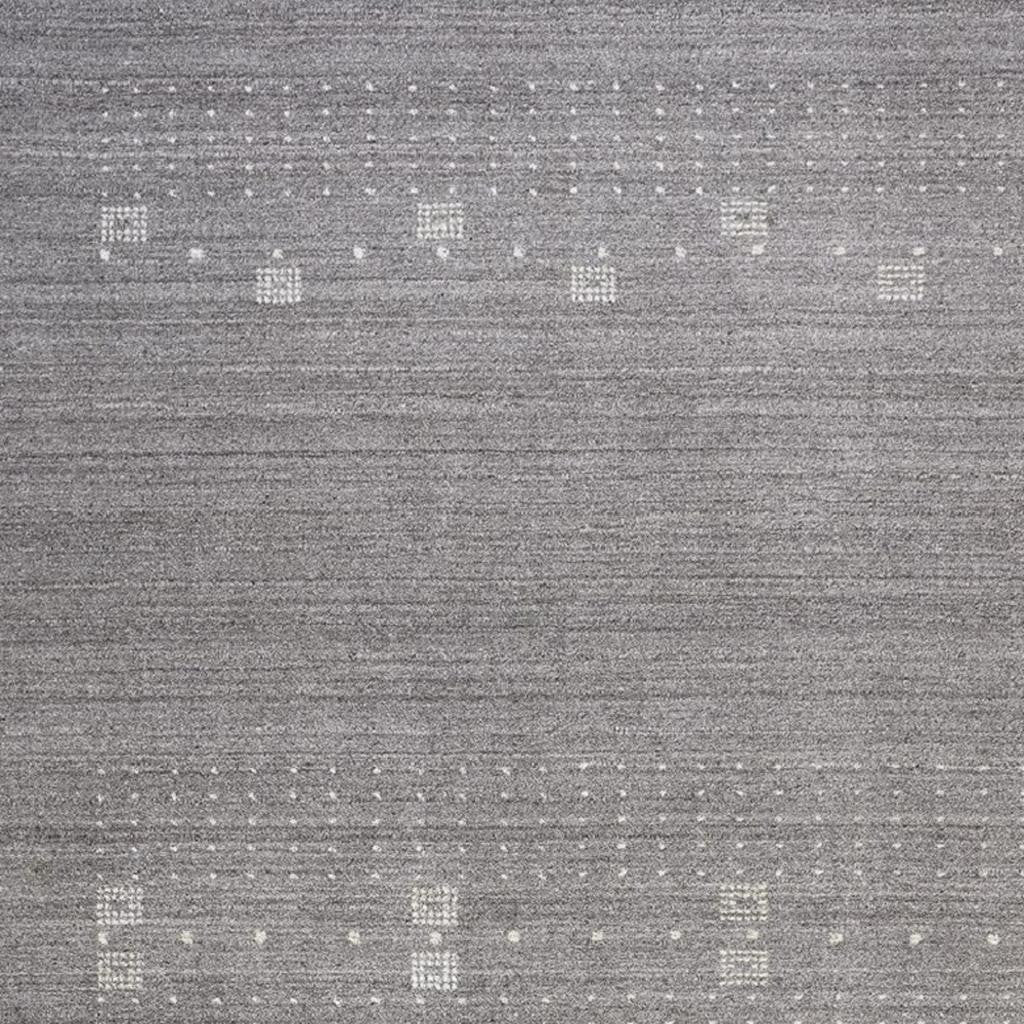 5' X 8' Gray And Ivory Wool Oriental Shag Hand Knotted Area Rug