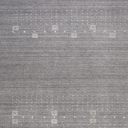 5' X 8' Gray And Ivory Wool Oriental Shag Hand Knotted Area Rug