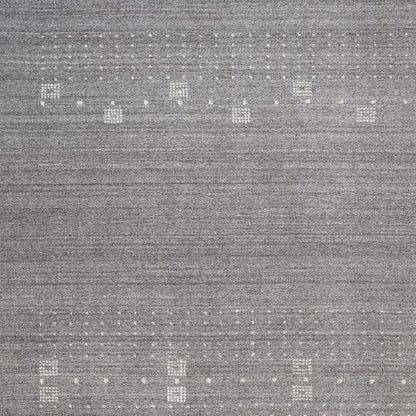4' X 6' Gray and Ivory Wool Oriental Shag Hand Knotted Area Rug