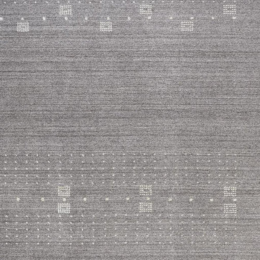 4' X 6' Gray and Ivory Wool Oriental Shag Hand Knotted Area Rug