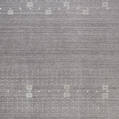 4' X 6' Gray and Ivory Wool Oriental Shag Hand Knotted Area Rug