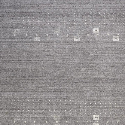 5' X 8' Gray And Ivory Wool Oriental Shag Hand Knotted Area Rug