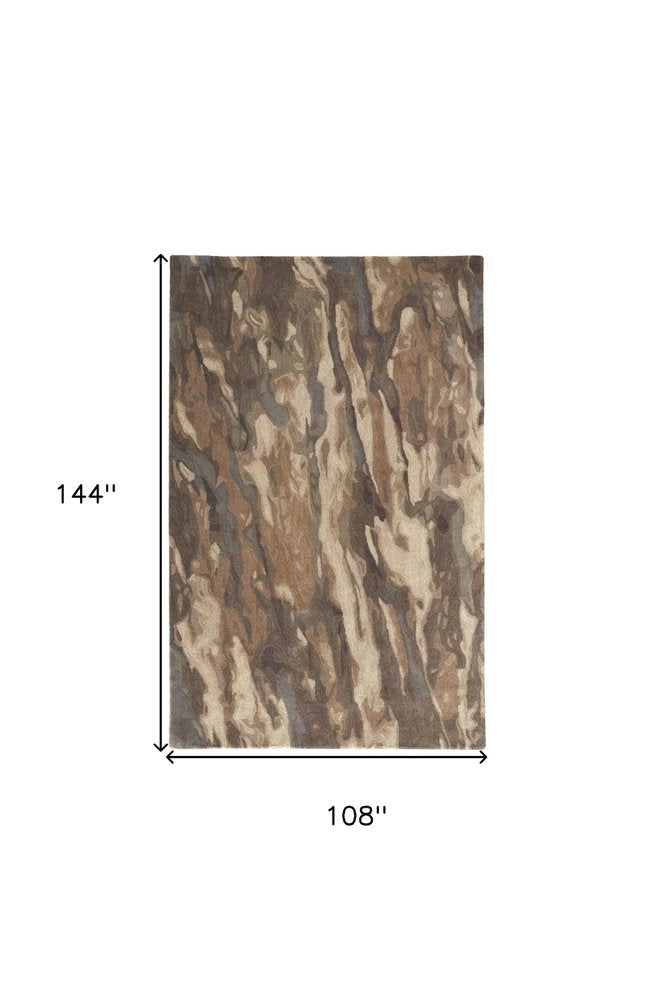 4' X 6' Green and Ivory Wool Abstract Hand Tufted Area Rug