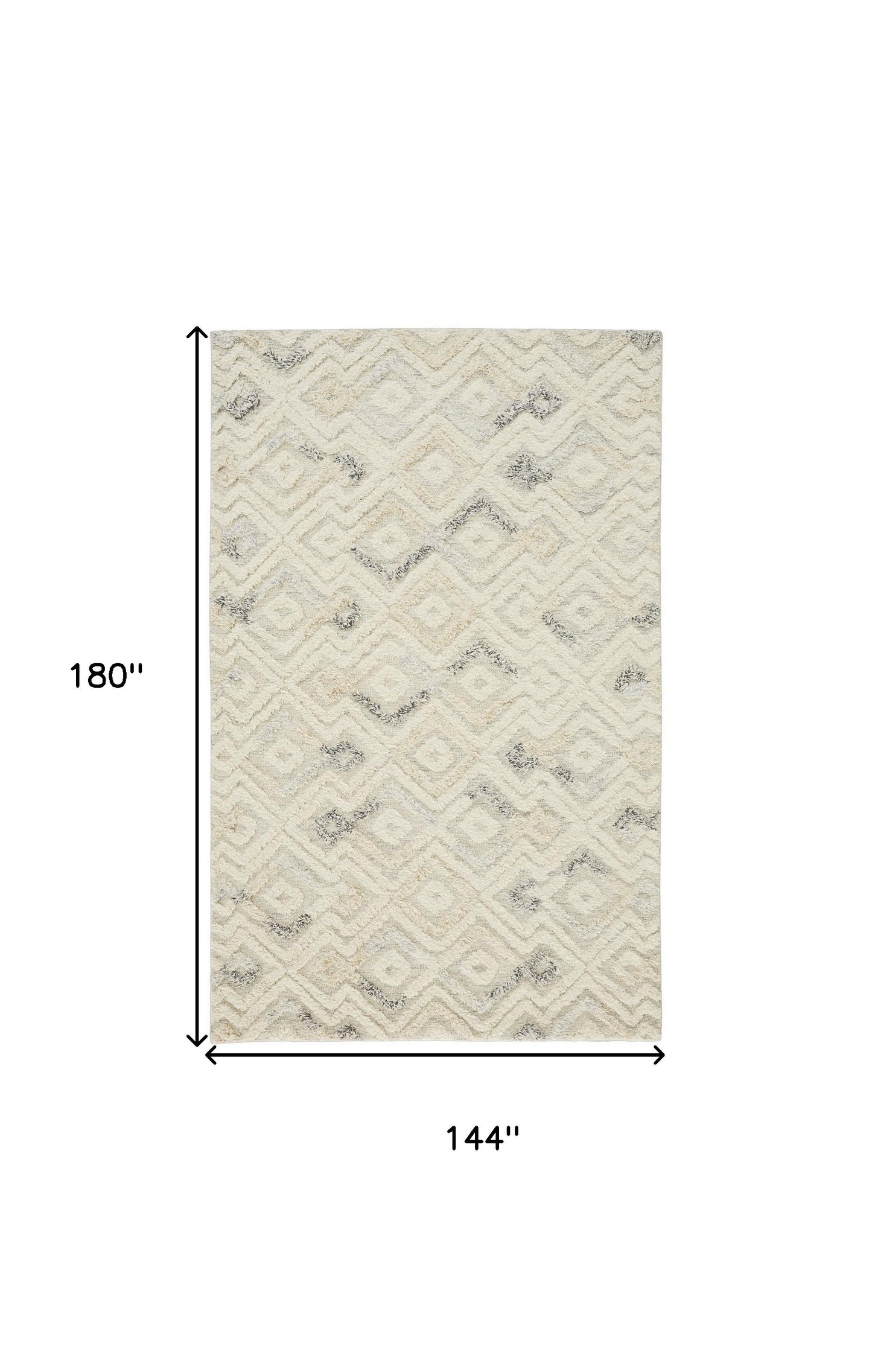 4' X 6' Gray And Ivory Wool Geometric Tufted Handmade Area Rug