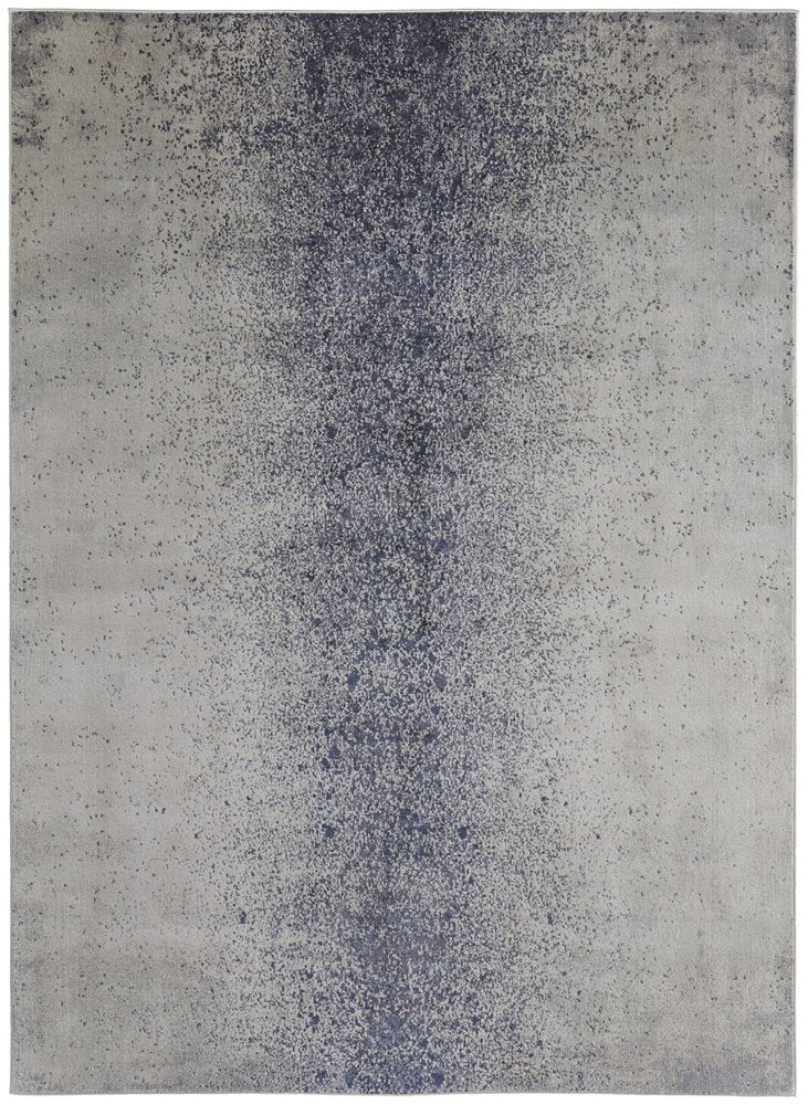 4' X 6' Ivory Black And Gray Abstract Area Rug