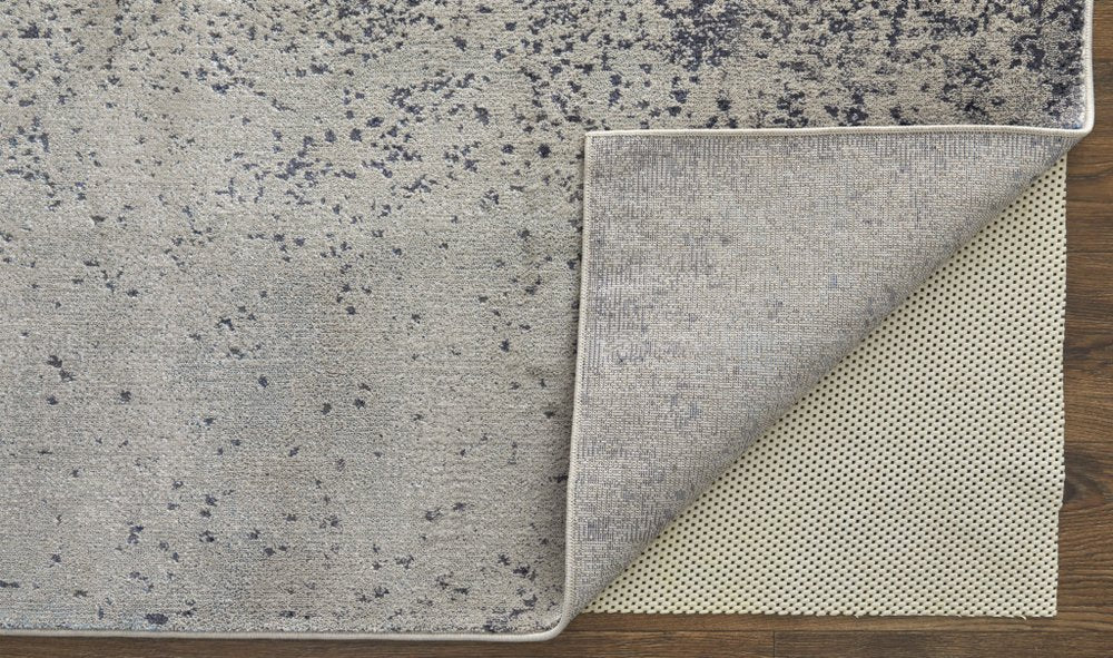 4' X 6' Ivory Black And Gray Abstract Area Rug