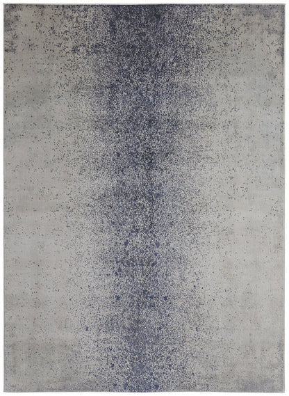 4' X 6' Ivory Black And Gray Abstract Area Rug