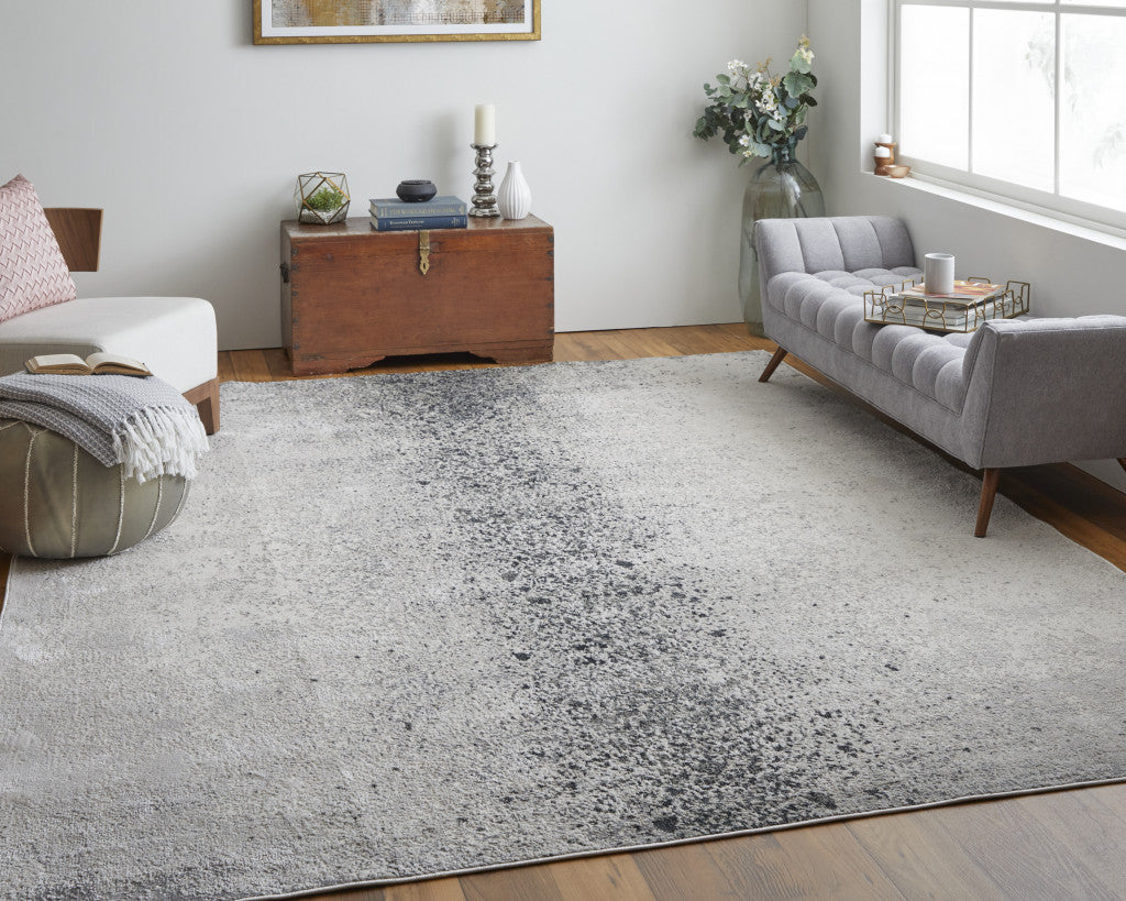 8' x 10' Gray Abstract Area Rug