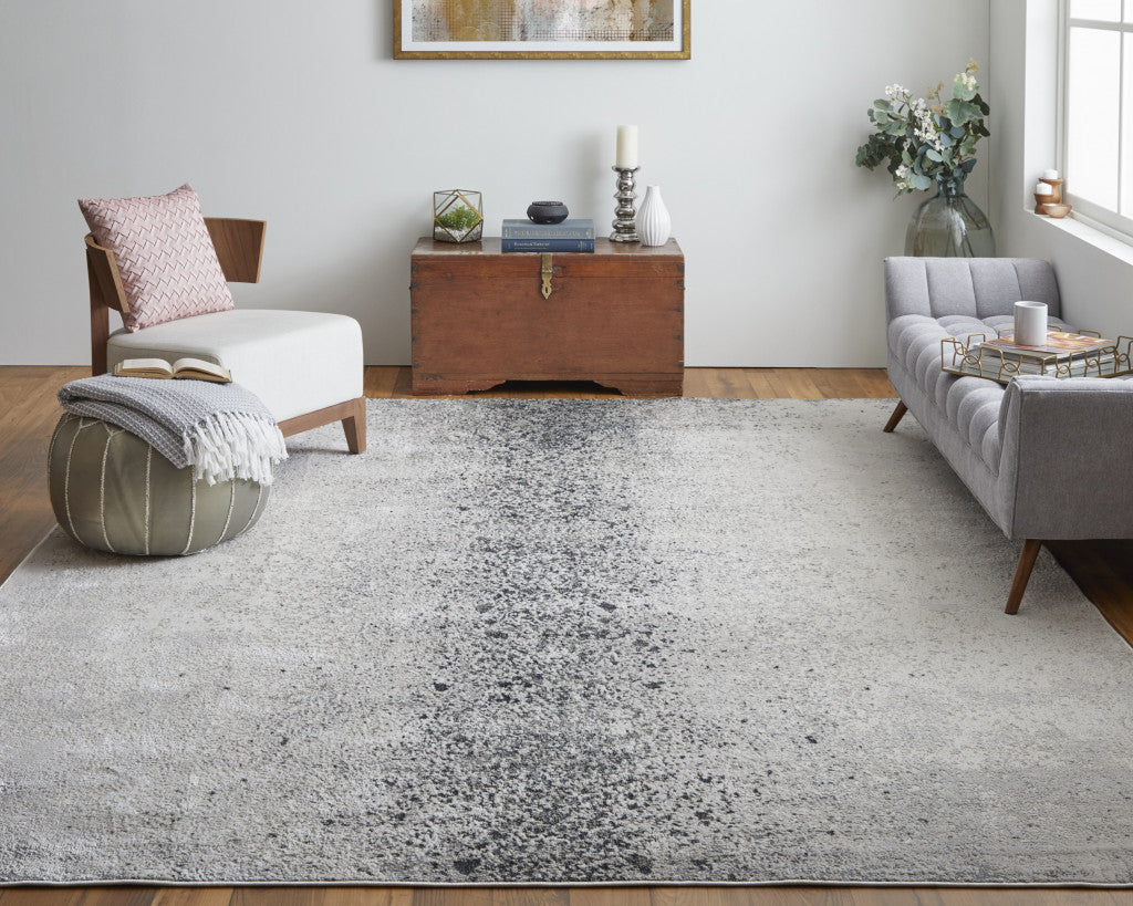 8' x 10' Gray Abstract Area Rug