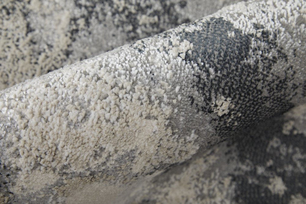 12' X 15' Ivory Gray And Black Abstract Power Loom Area Rug