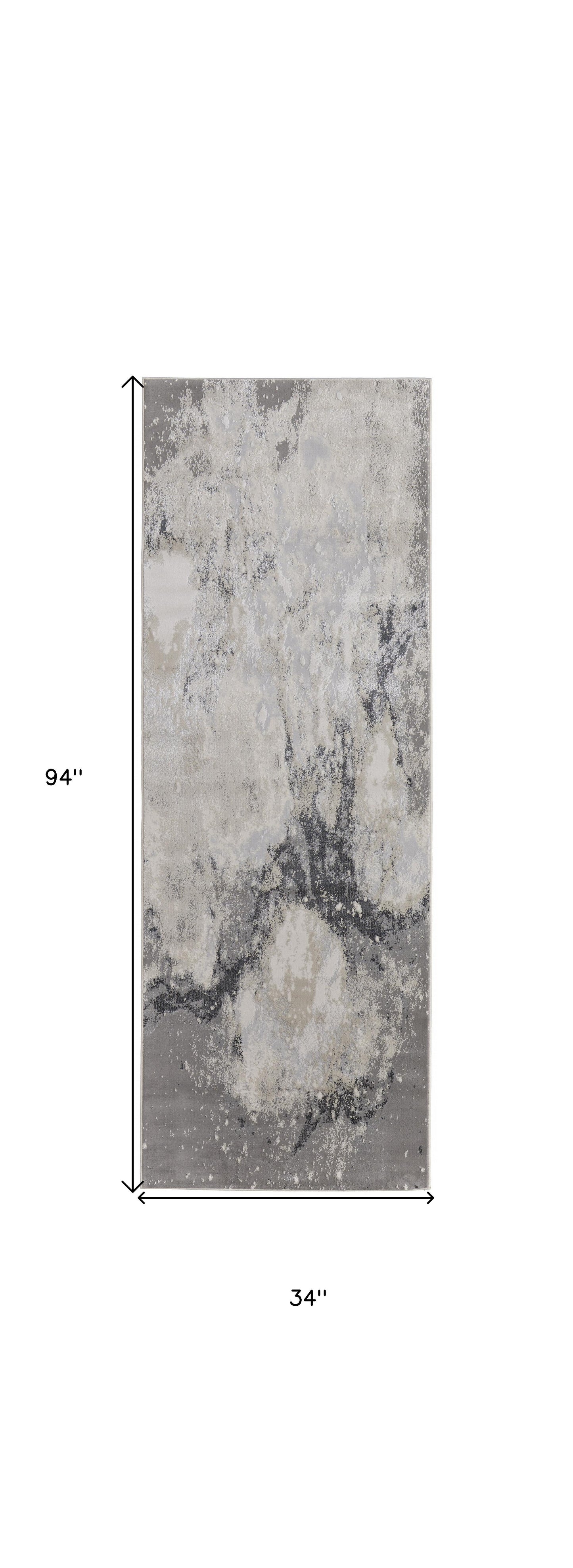 8' x 10' Gray Abstract Area Rug