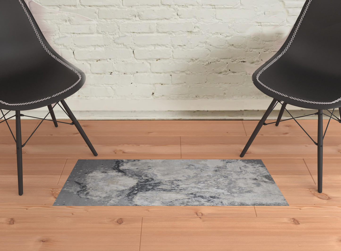 8' x 10' Gray Abstract Area Rug