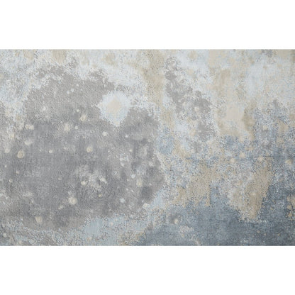 2' X 3' Ivory Blue And Gray Abstract Area Rug