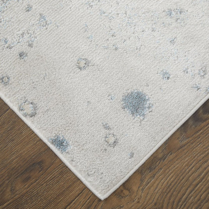 2' X 3' Ivory Blue And Gray Abstract Area Rug