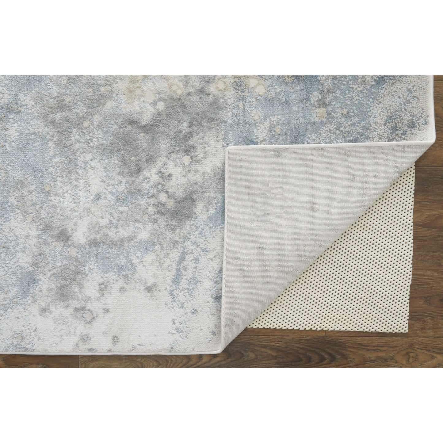 8' X 10' Ivory Blue and Gray Abstract Area Rug