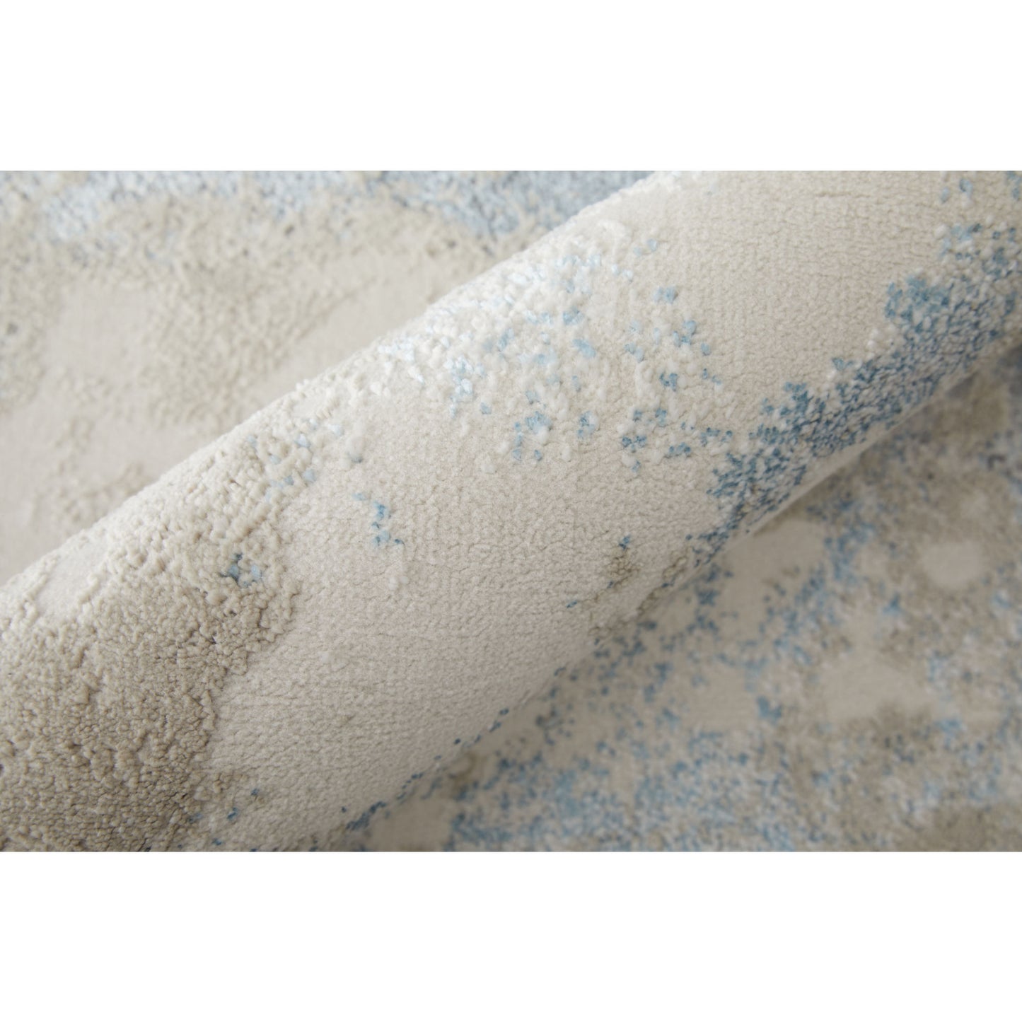 8' X 10' Ivory Blue and Gray Abstract Area Rug