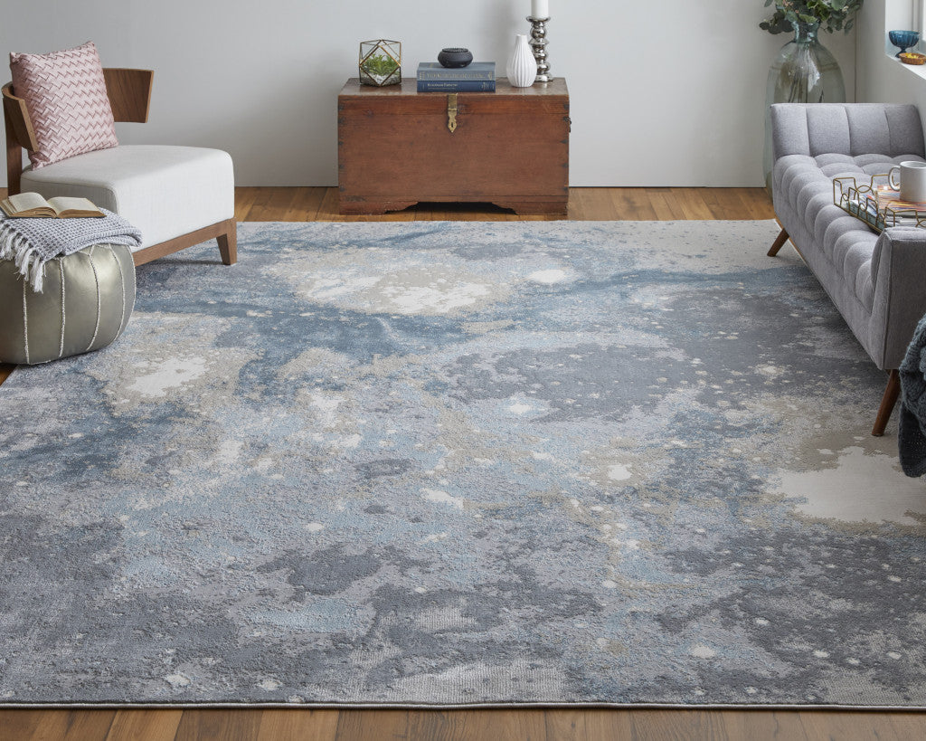 5' X 8' Blue Abstract Area Rug