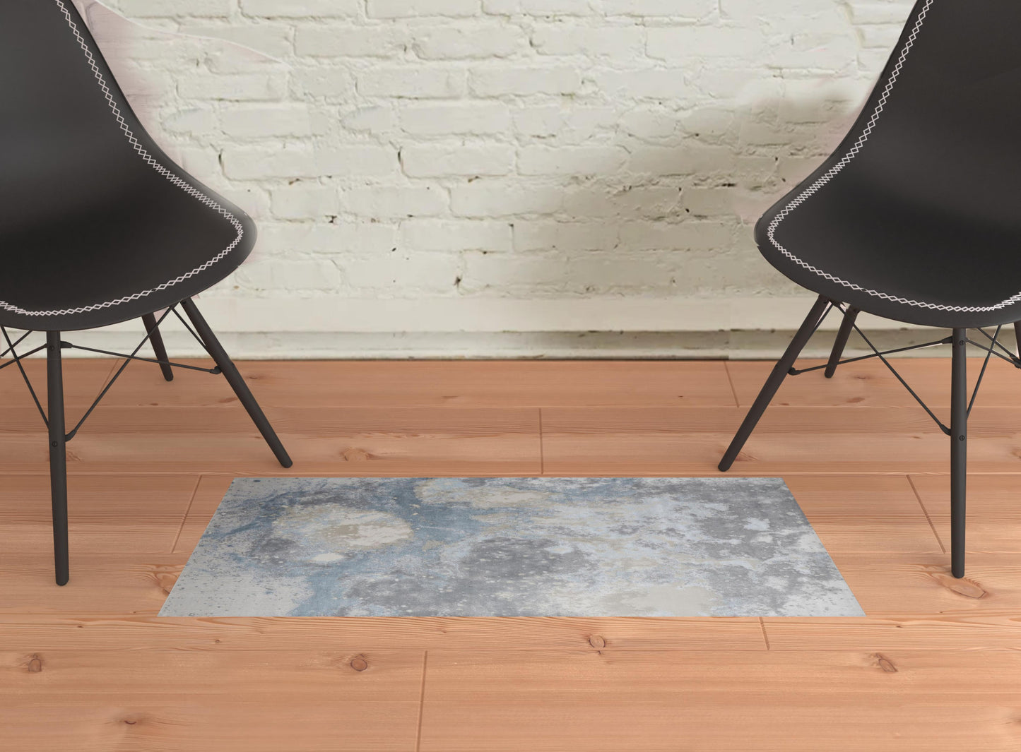 5' X 8' Blue Abstract Area Rug