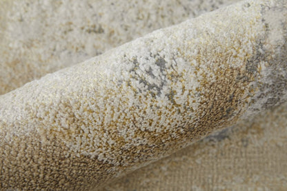 2' X 3' Ivory Blue And Gray Abstract Area Rug