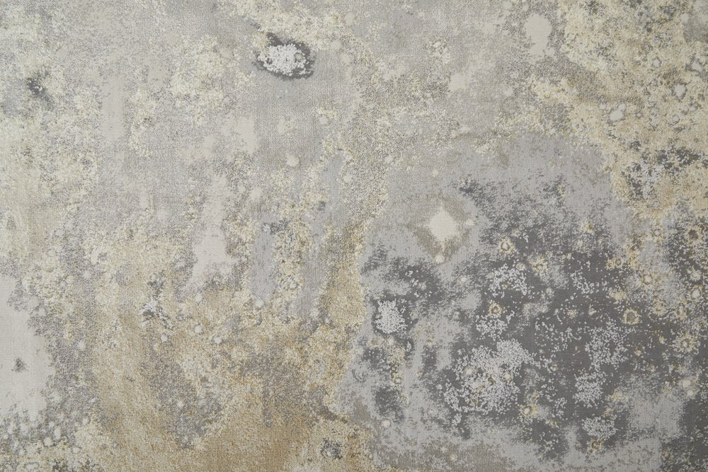 2' X 3' Ivory Blue And Gray Abstract Area Rug