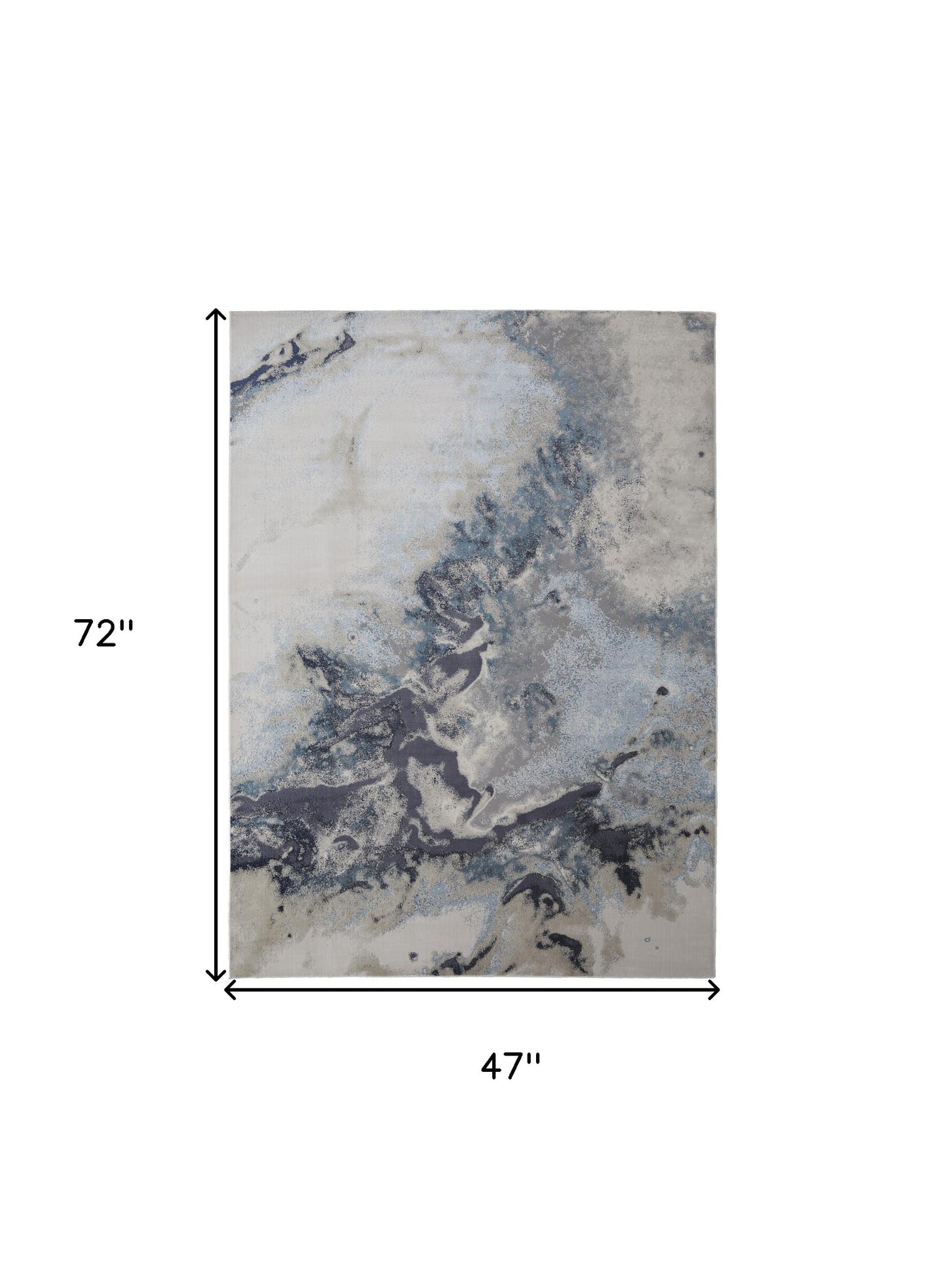 4' X 6' Blue Abstract Area Rug