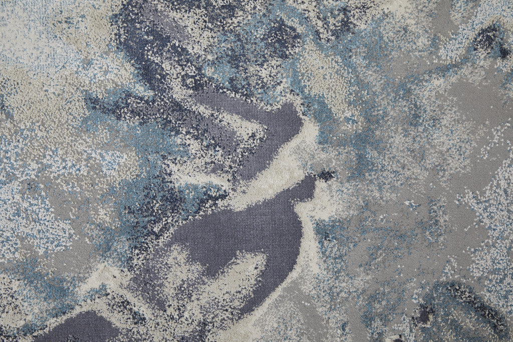 4' X 6' Blue Abstract Area Rug