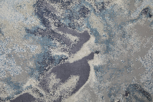 4' X 6' Blue Abstract Area Rug