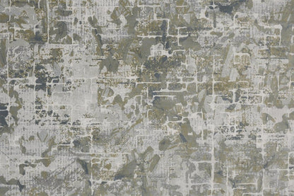 8' X 10' Gray and Ivory Abstract Distressed Non Skid Area Rug
