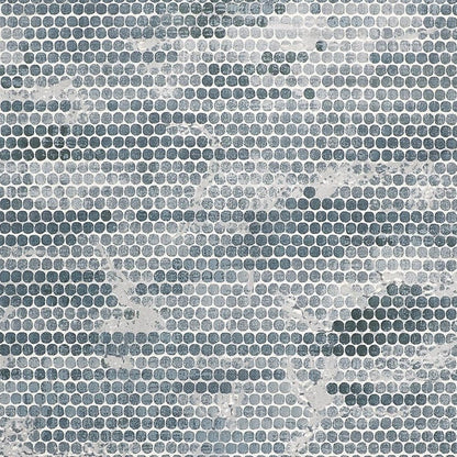3' X 5' Blue And Gray Polka Dots Distressed Stain Resistant Area Rug