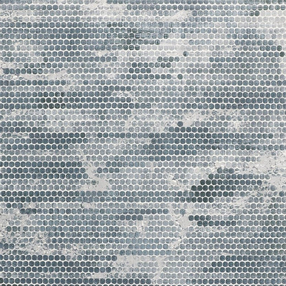 8' X 10' Blue And Gray Polka Dots Distressed Stain Resistant Area Rug