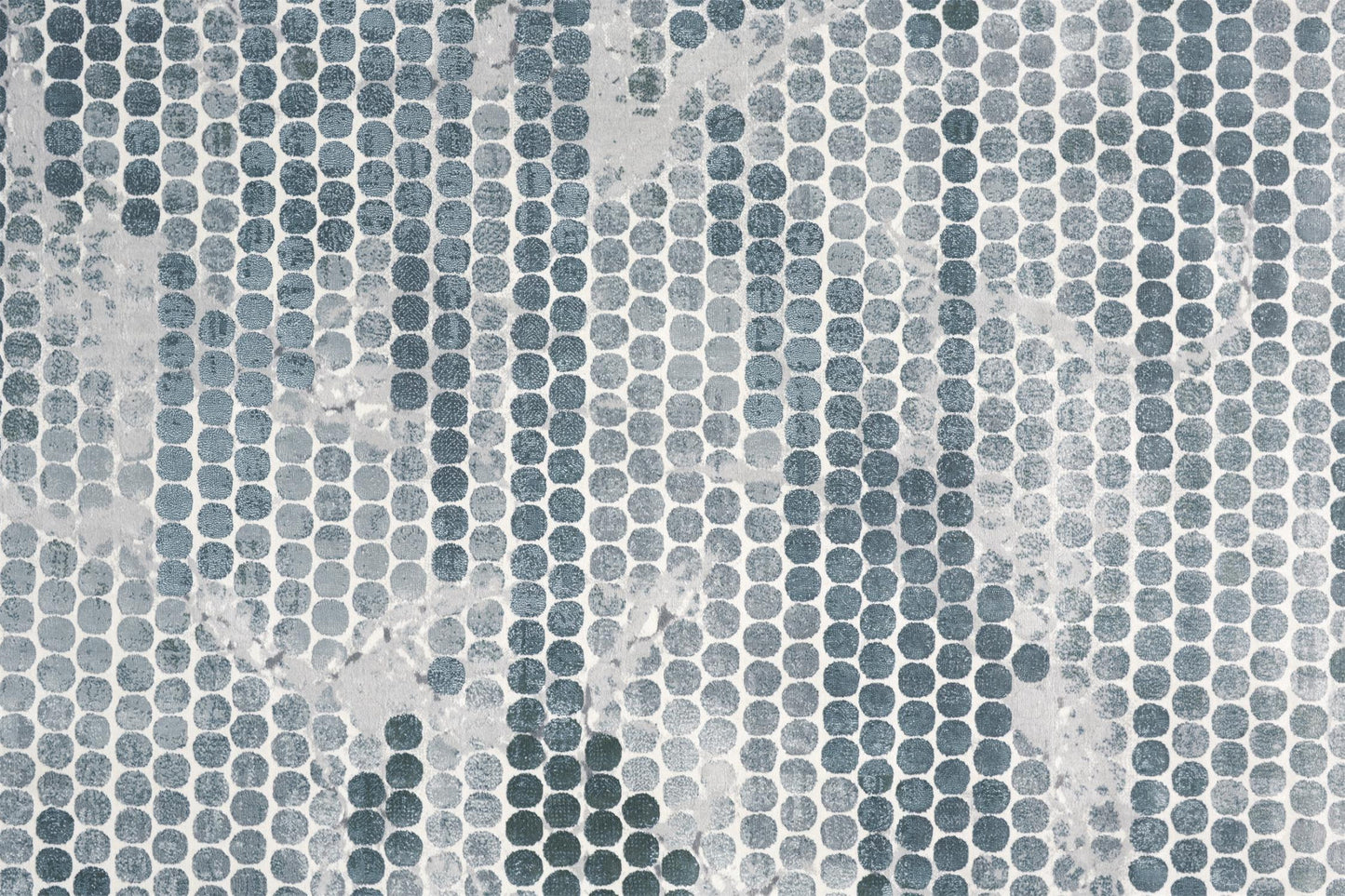 3' X 5' Blue And Gray Polka Dots Distressed Stain Resistant Area Rug