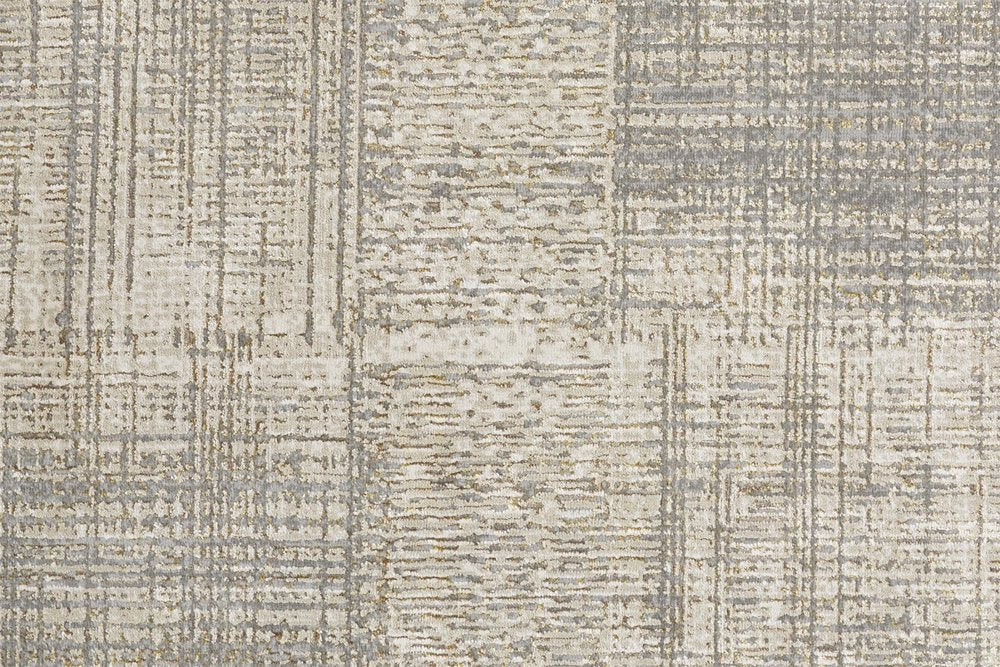 4' X 6' Gray and Ivory Abstract Non Skid Area Rug