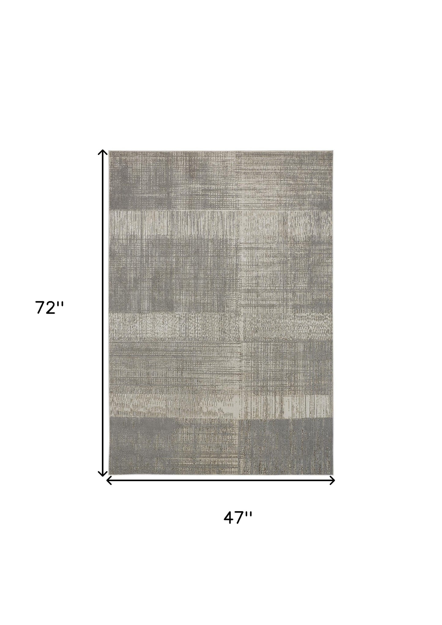 8' X 10' Gray And Ivory Abstract Area Rug