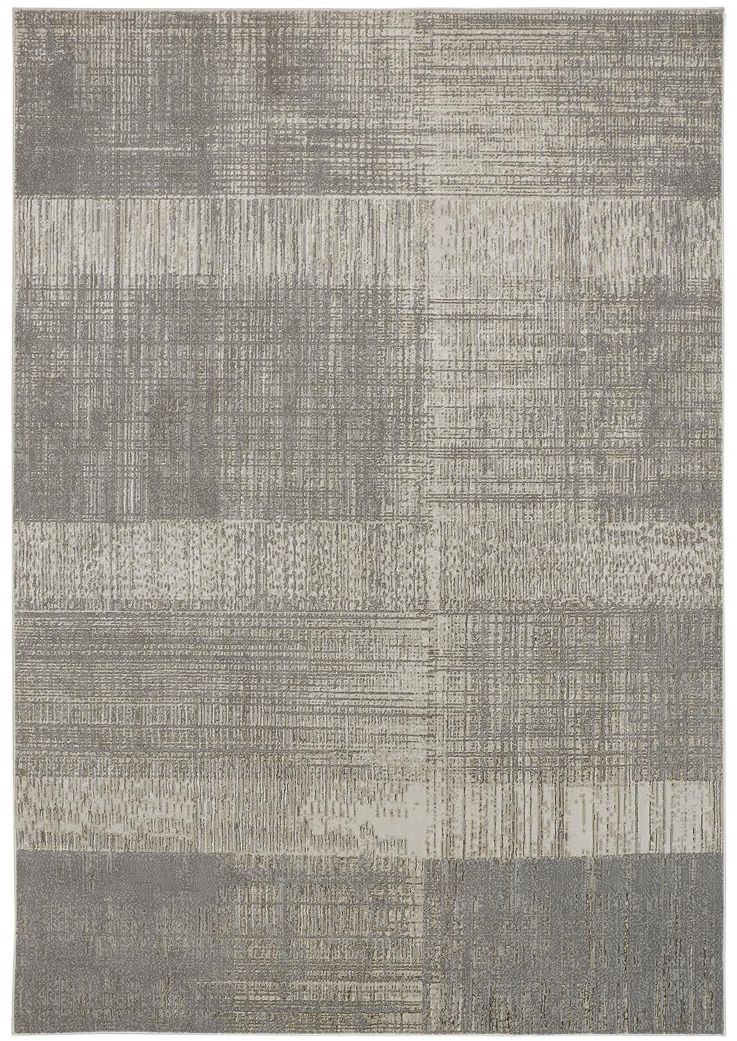 4' X 6' Gray and Ivory Abstract Non Skid Area Rug