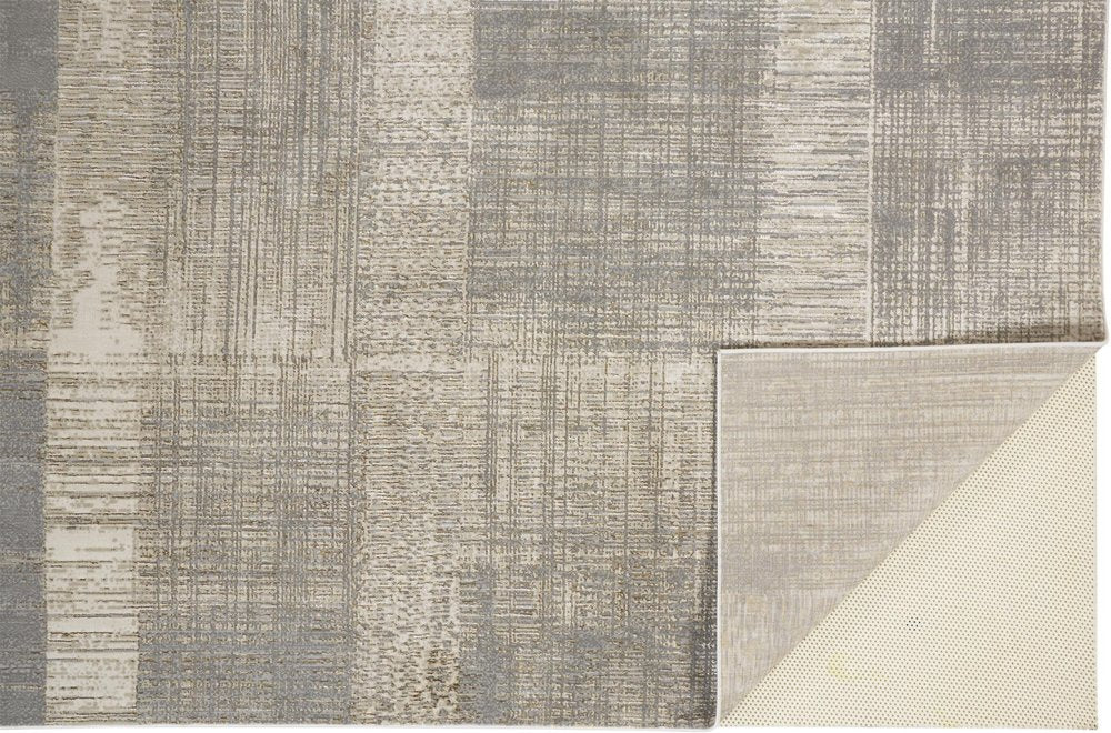 4' X 6' Gray and Ivory Abstract Non Skid Area Rug