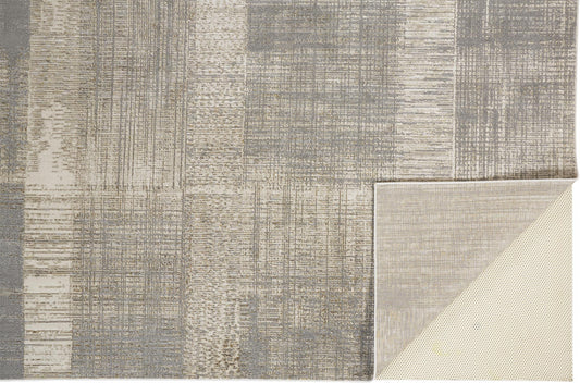 5' X 8' Gray And Ivory Abstract Stain Resistant Area Rug