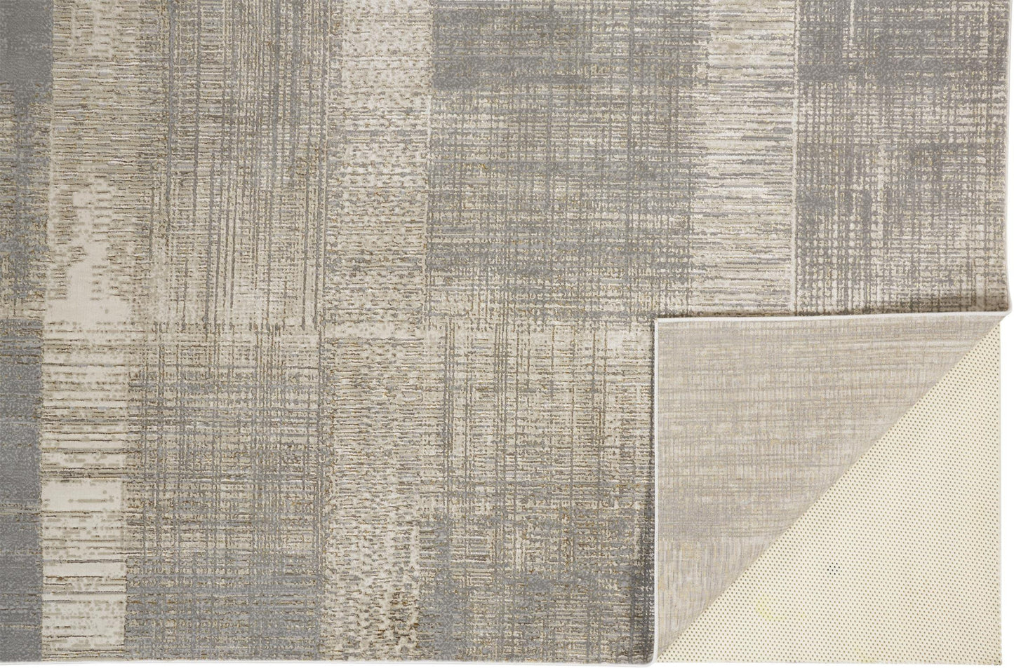 8' X 10' Gray And Ivory Abstract Area Rug