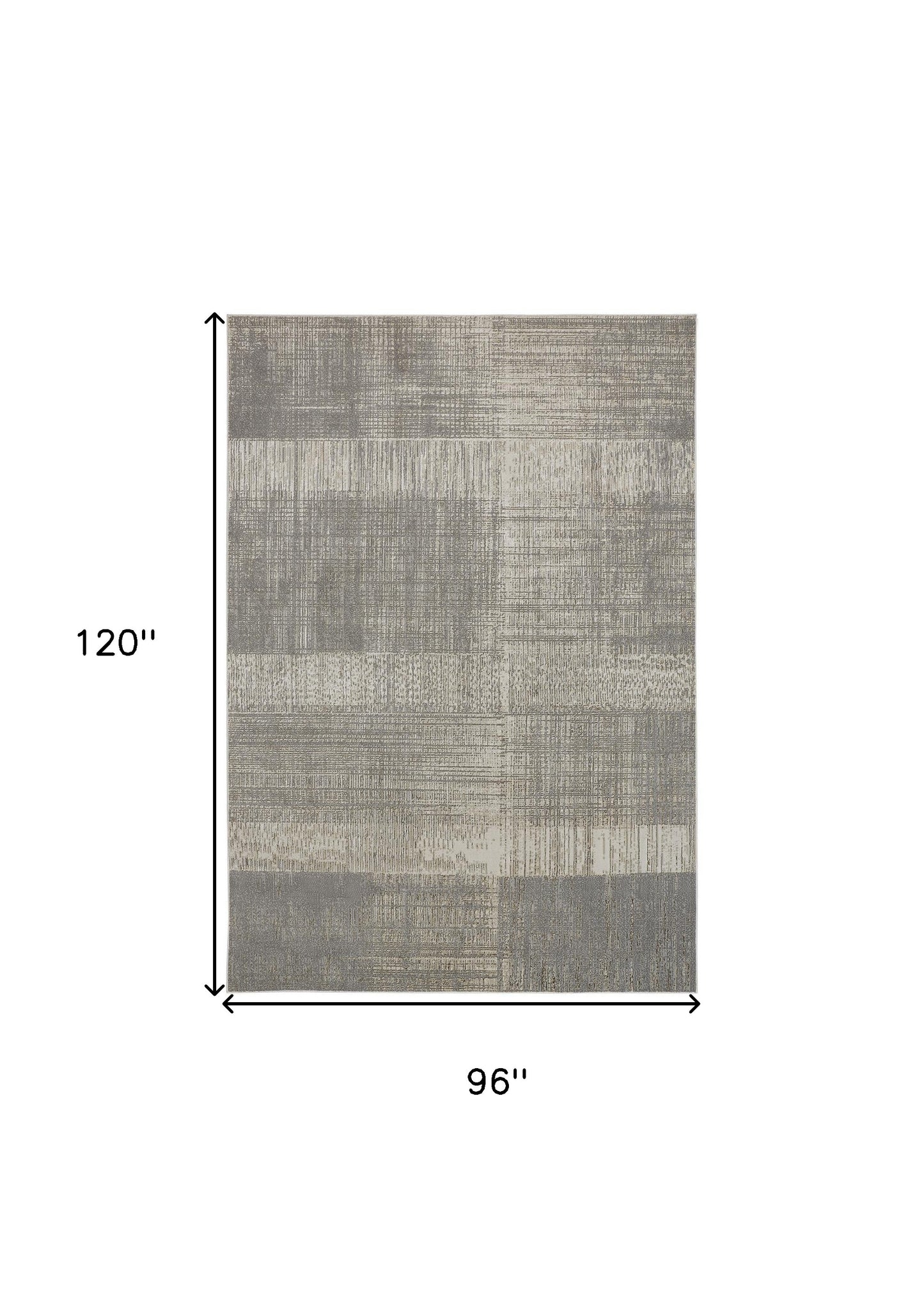 8' X 10' Gray And Ivory Abstract Area Rug